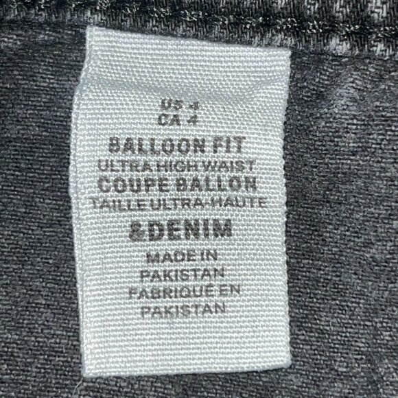 & DENIM for H&M BALLOON FIT BARREL ULTRA HIGH WAIST FADED BLACK JEANS - EUC - 4 - Picture 8 of 9